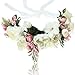 Produktbild AWAYTR Blumen Stirnband Hochzeit Haarkranz Krone - Frauen Mädchen Blumenkranz Haare für Hochzeit Party(Weiß + Rosa)