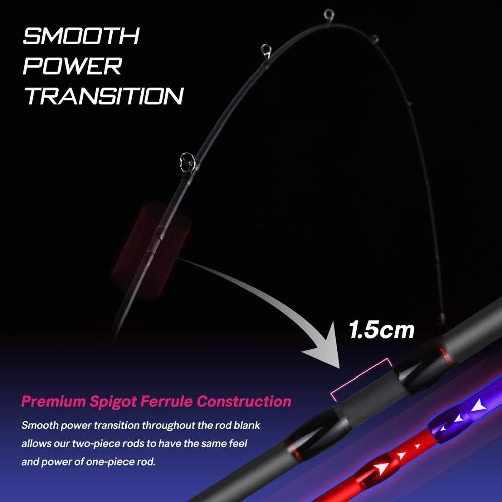 Canne SeaKnight Falcon 2 Pièces – Carbone 30+40T, 1.98/2.1/2.4m, 2 Scions, UL à MH | Canne Spinning/casting Carpe