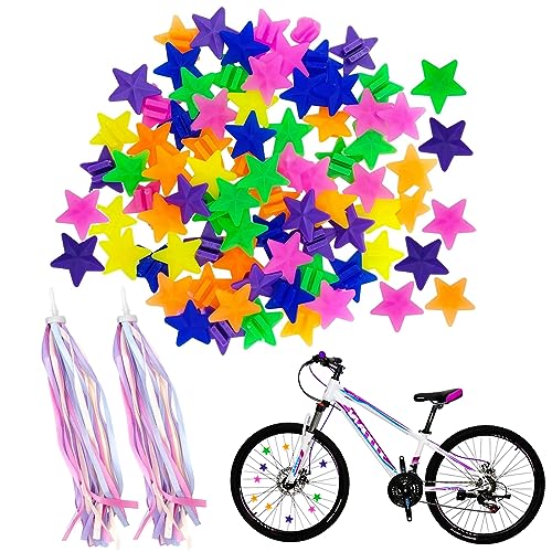 1 Pare Serpentinas de Bicicleta para Niños, Flecos de Manillar de Bicicleta, Serpentinas Borla de Bici Molino de Viento, Con 36pzs Cuentas de Radios Bicicleta Coloridas, Cuentas de Radios de Bicicleta
