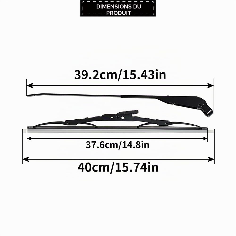 Bras et Lames d'essuie-glace pour Pare-Brise Avant Droit Compatible avec Fiat Panda 1986-2003 4411451 71804097 71779233