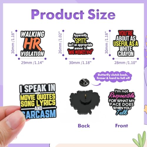 Image of Cute Pins Bulk, Funny Lapel Badge Pins Rubber Brooch Pins for Backpacks, Hats, Bags