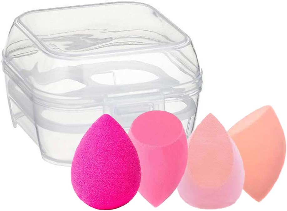 Beauty Blender Complexion Sponge – pack of 4 Egg Shaped Foundation Blending Sponge Ideal for women Makeup Highlighters, Powder, Cream or Liquid Application (Assorted Color)