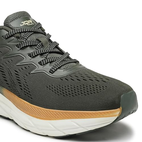Image of JQR Atlanta Men's Sports Running Shoes Knitting Upper Lace Up Design Soft Cushioned Memory Foam Insole Extra Grip Anti Skid Comfortable Lightweight Durable for Gym, Walking, Jogging & Everyday