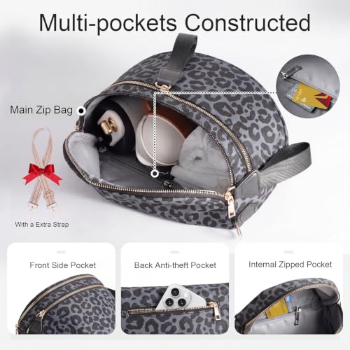 Image of Bum Bags for Women Checkered Crossbody Bag Large Nylon Belt Purse Fanny Packs, Bonus with a Extra Strap
