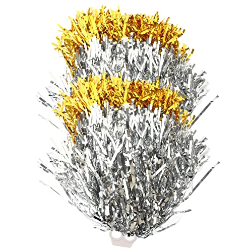Totority 4pcs Cheerleading Pom Poms Metallic Foil