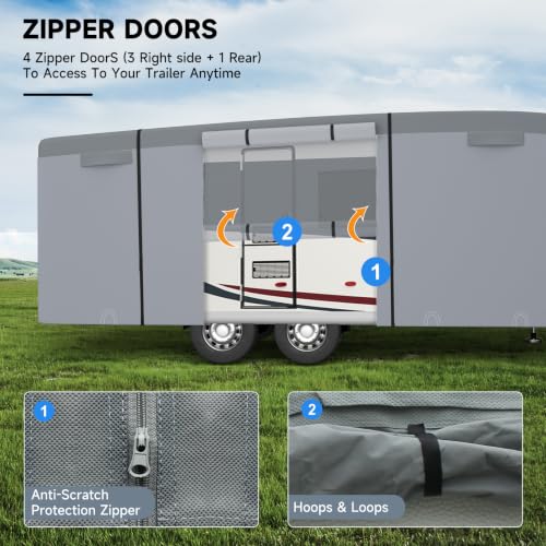 VINPATIO 5th Wheel RV Cover Fits 34'-37'Travel Trailer, Camper Cover by VINPATIO - Used condition - Image 5
