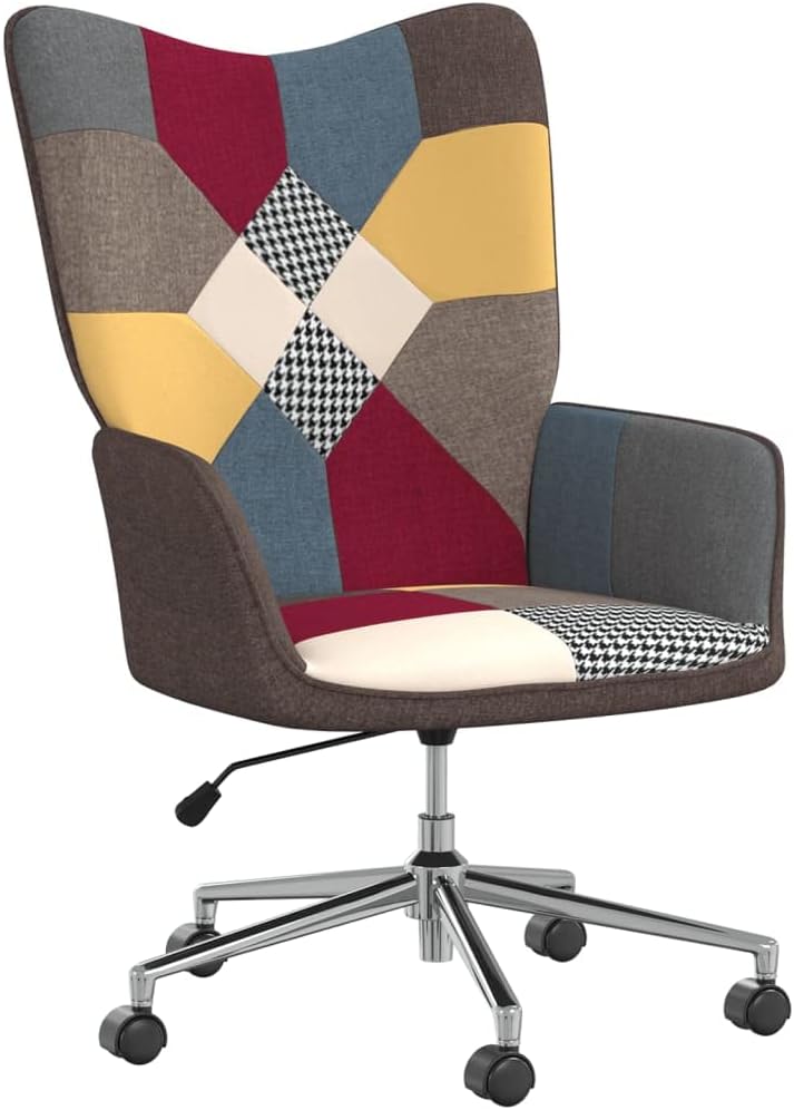 vidaXL Silla de Relajación Asiento Sillón Salón Sala de Estar Estudio Escritorio Oficina Muebles Mobiliario Decoración de Tela Patchwork