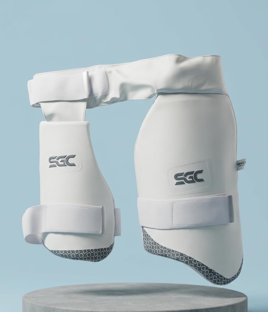 Sports Polyester SGC Combo Thigh Guard || Suitable for Cricket Mens Right Hand|| White || Muay Thai, Leg Protection, Cricket-image-10