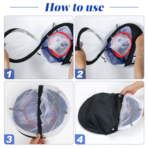 REYSHIN Golf Practice Chipping Net, Pop Up Golf Nets Portable Chipping Net Golf Target Net for Accuracy and Swing Practice (Black Round Net) - Thumbnail 5