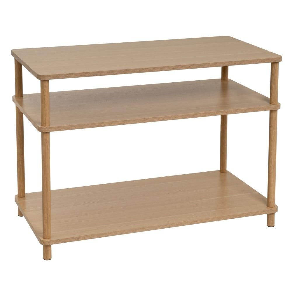 Meuble TV en MDF et métal naturel bois clair et noir