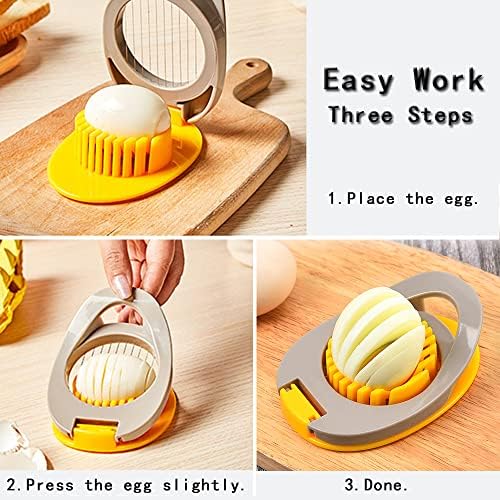 Starchef Stainless Steel Preserved Egg Ham Banana Cutter Slicer, Slice Boiled Eggs Preserved Eggs Hams Bananas EffectivelyYellow