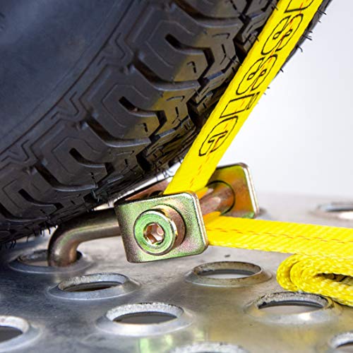 Vulcan Autohauler Car Tie Down - Rolling Idler Three Cleat - 120 Inch - 4 Pack - Classic Yellow - 3,300 Pound Safe Working Load #TOP5