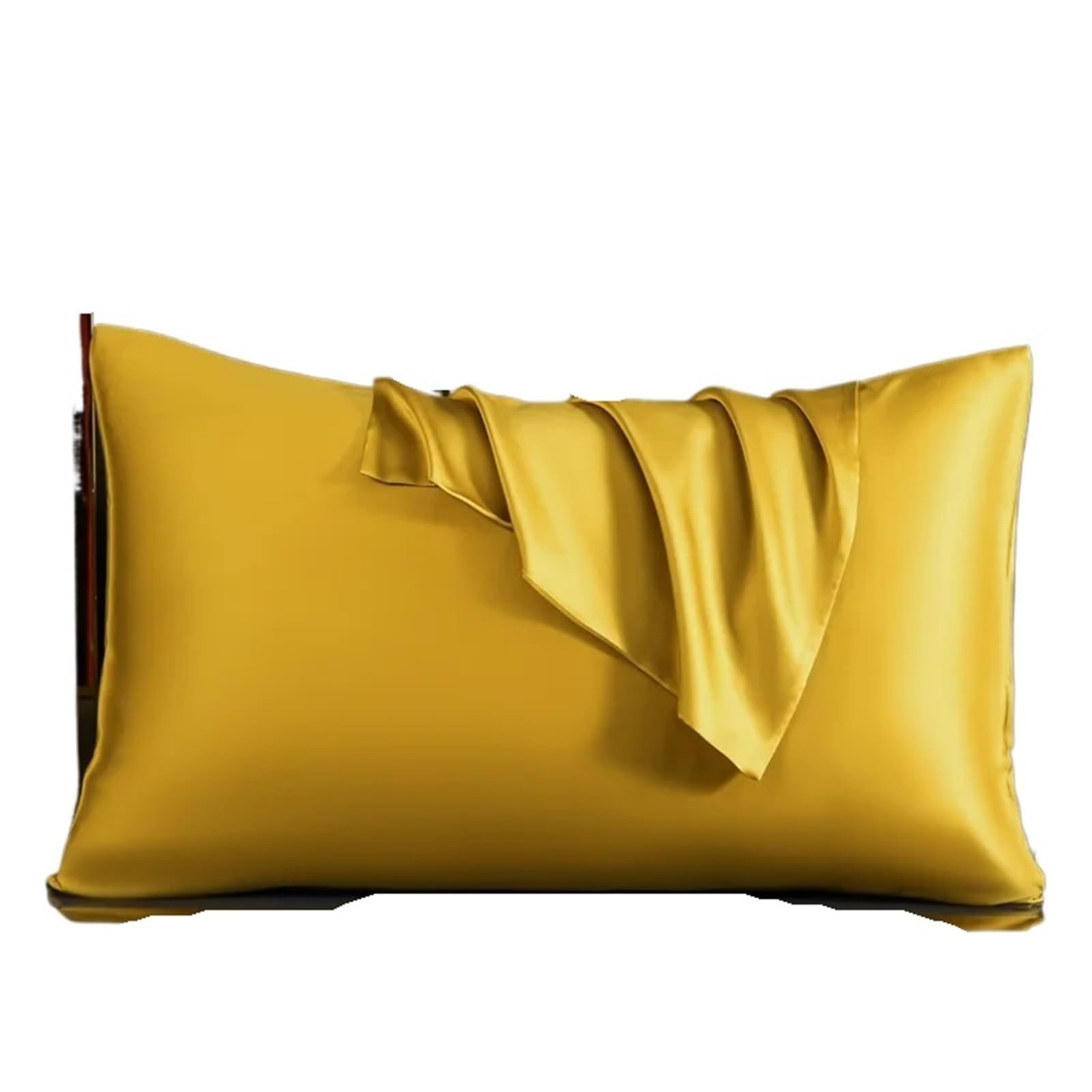 Natural Mulberry Silk Pillow Case 50x70 65x65 Real Silk Protect Skin Pillowcase(Gold,50x65cm 2pcs)