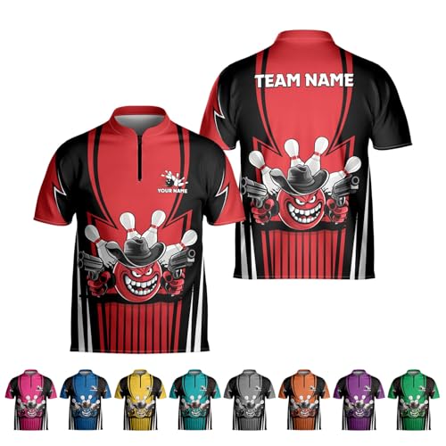 Bowling Jersey Customizable, Bowling Style Shirts for Men, Bowling Shirts Women, Custom Bowling Jersey for Team (Polyester Blend, BO43)