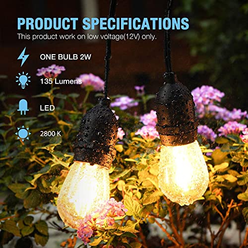 Goodsmann Led Outdoor Low Voltage String Lights 12V 16 Pcs Bulbs Hanging Landscape Lighting, 50 Ft Light String Weatherproof Decorative Lights #TOP4