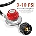 JEASOM 0-10 PSI Adjustable Propane Regulator with 5 FT QCC1/Type1 Hose, High Pressure Propane Regulator Compatible with GasOne, CreoleFeast, ROVSUN, Outvita Turkey Fryer, 1/8-in Male Orifice Connector