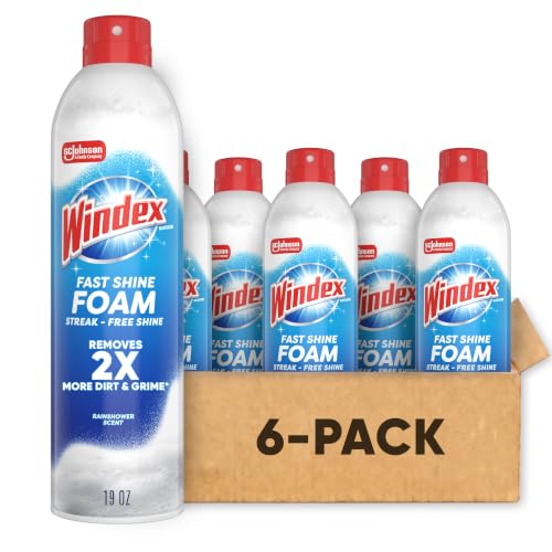Windex Fast Shine Foam Glass Cleaner, No-Drip...