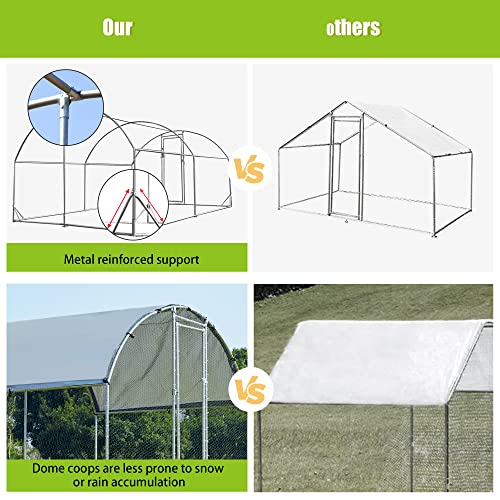 Antifir Chicken Coop, Metal Chicken Pen, Large Chicken Run For Yard With Waterproof And Anti-Ultraviolet Cover, Outdoor Heavy Duty Chicken Coop For Duck, Rabbit,Chicken 150"X110.4"X78" #TOP1