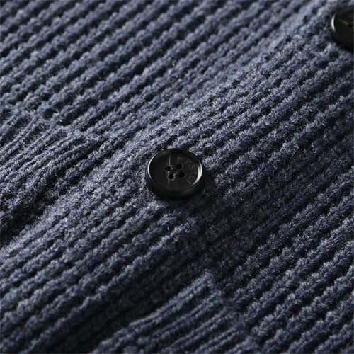 Men's Cardigan Sweater Slim Fit Knitted Ted Button Up Wool with Pockets Kitting Sweatercoat2