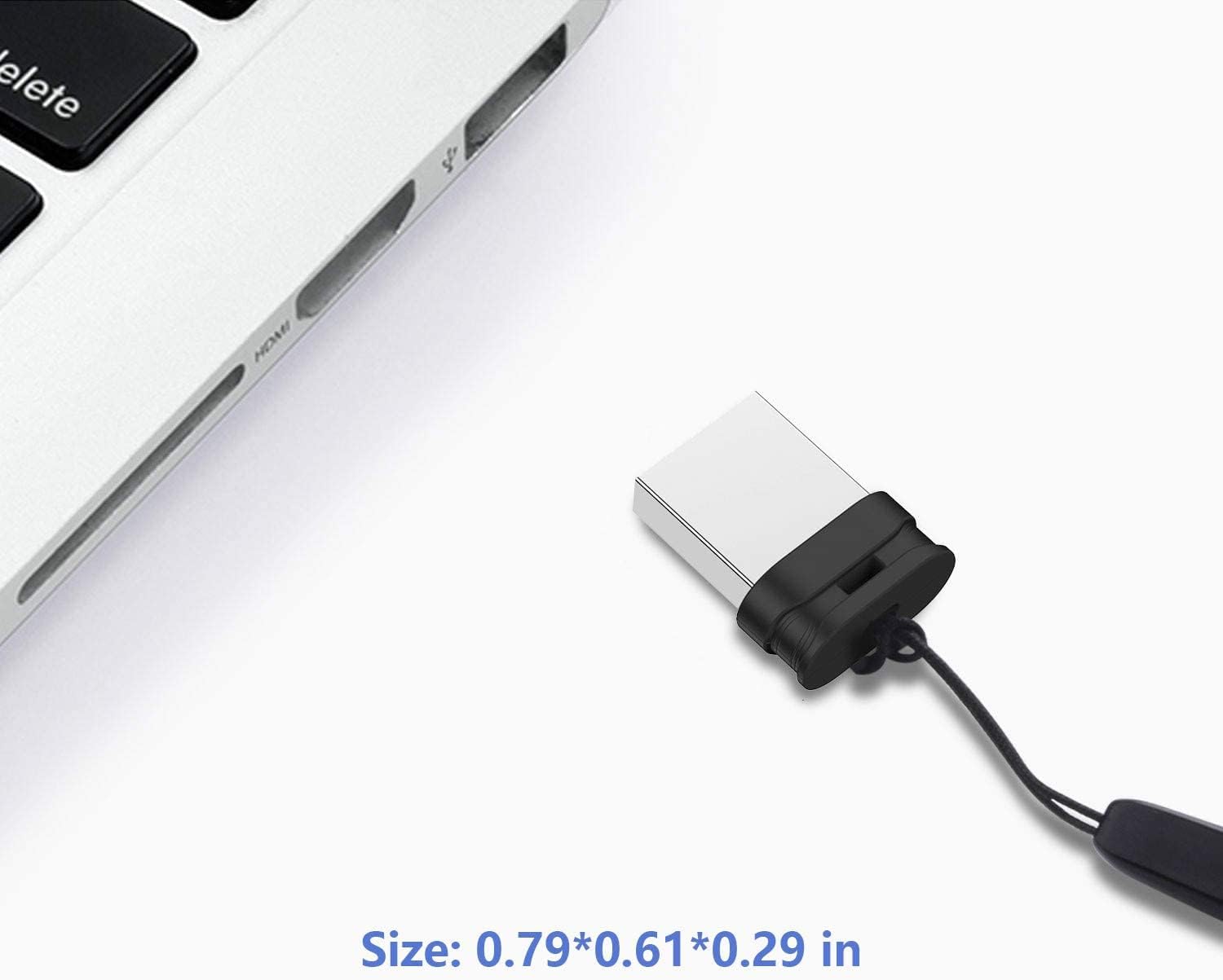 2 Pack 32GB USB Flash Drive, 2.0 USB Stick Thumb Drive,Waterproof Function with Lanyard USB Memory Stick for Data Storage and Backup, Black - Image 3