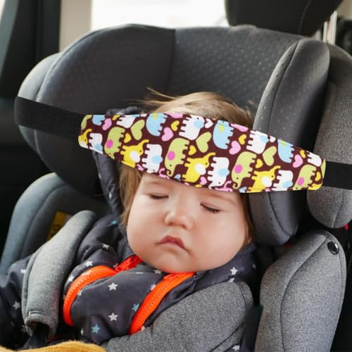 Kopfstütze Auto Kinder, Kopfband kindersitz, Kindersitz Zubehör Stirnband, Verstellbarer Schlafen Halter Gürtel für Babysitze, Autositze (blau + lila)