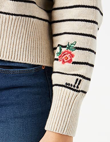 Desigual JERS_Saint Tropez Felpa, Bianco, L Donna