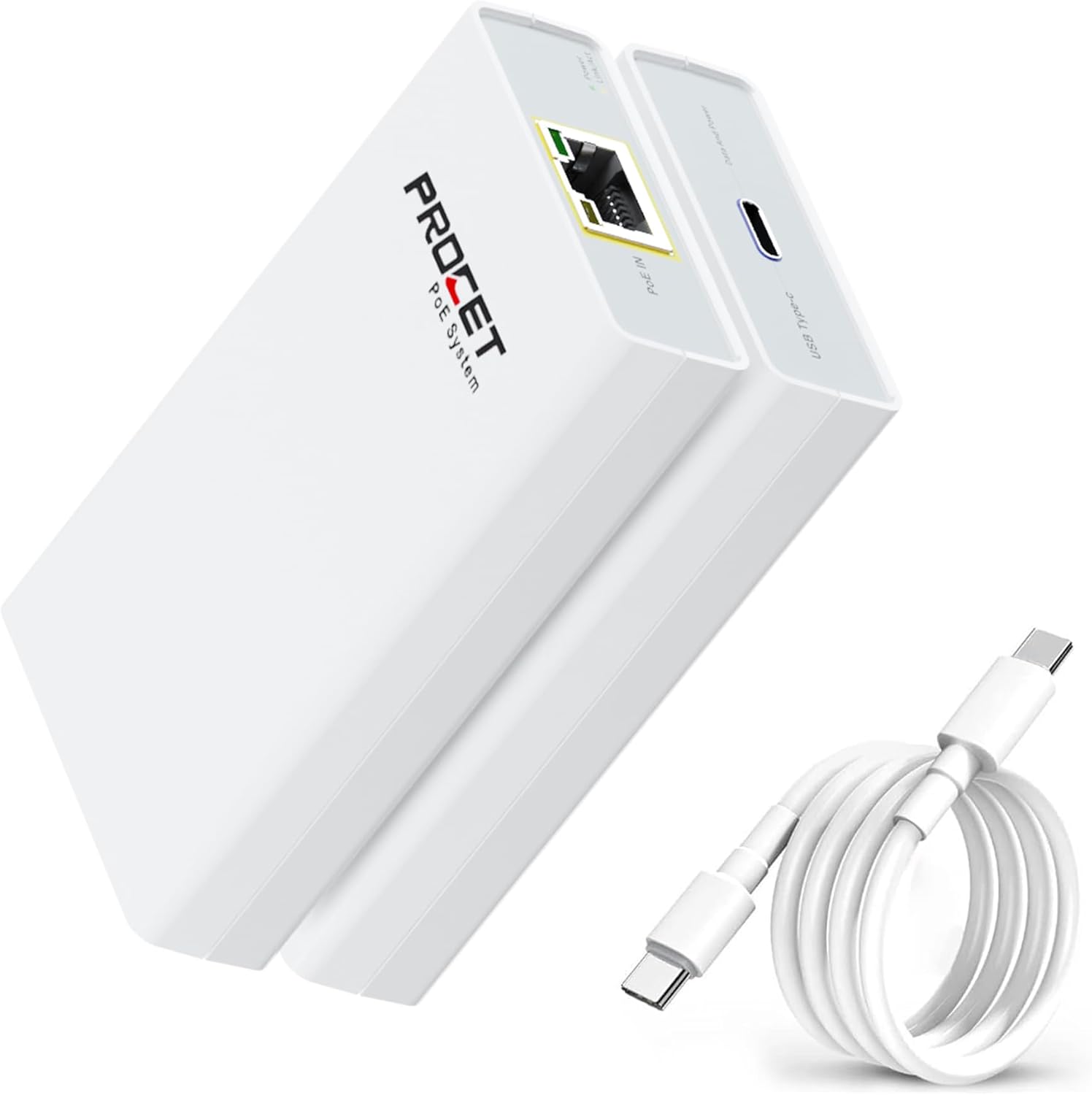PROCET USB C PoE Adapter up to 60W PoE to USB C Power with 100Mbps ...