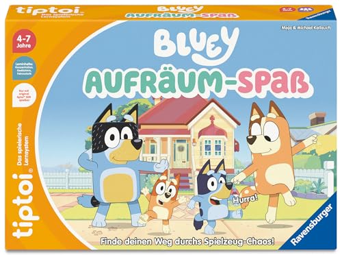 Ravensburger tiptoi Spiel 00239 - Bluey Aufräum-Spaß - Lernspiel ab 4 Jahren für 1-4 Spieler