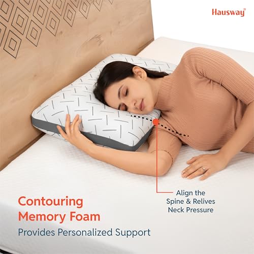 Image of Cool Gel Memory Foam Pillow, 5.5 Inch Thick Orthopedic Cushion for Sleeping | 2 Years Warranty | with Removable Washable Cover - Pack of 1