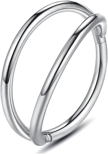 Piercing de aro de nariz de acero inoxidable de 20G, 18G, 16G, 14G, septum, aro para la nariz, aro para tabique tripledoble sin costuras con