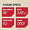 Oregon Chainsaw Chain 3/8" LP Pitch, .050" (1.3 mm) Gauge for 18" (45cm) Bar, 62 Drive Links – Low-kickback Replacement Saw Chain, Fits Husqvarna, Echo, Poulan, Homelite, Craftsman and more #2