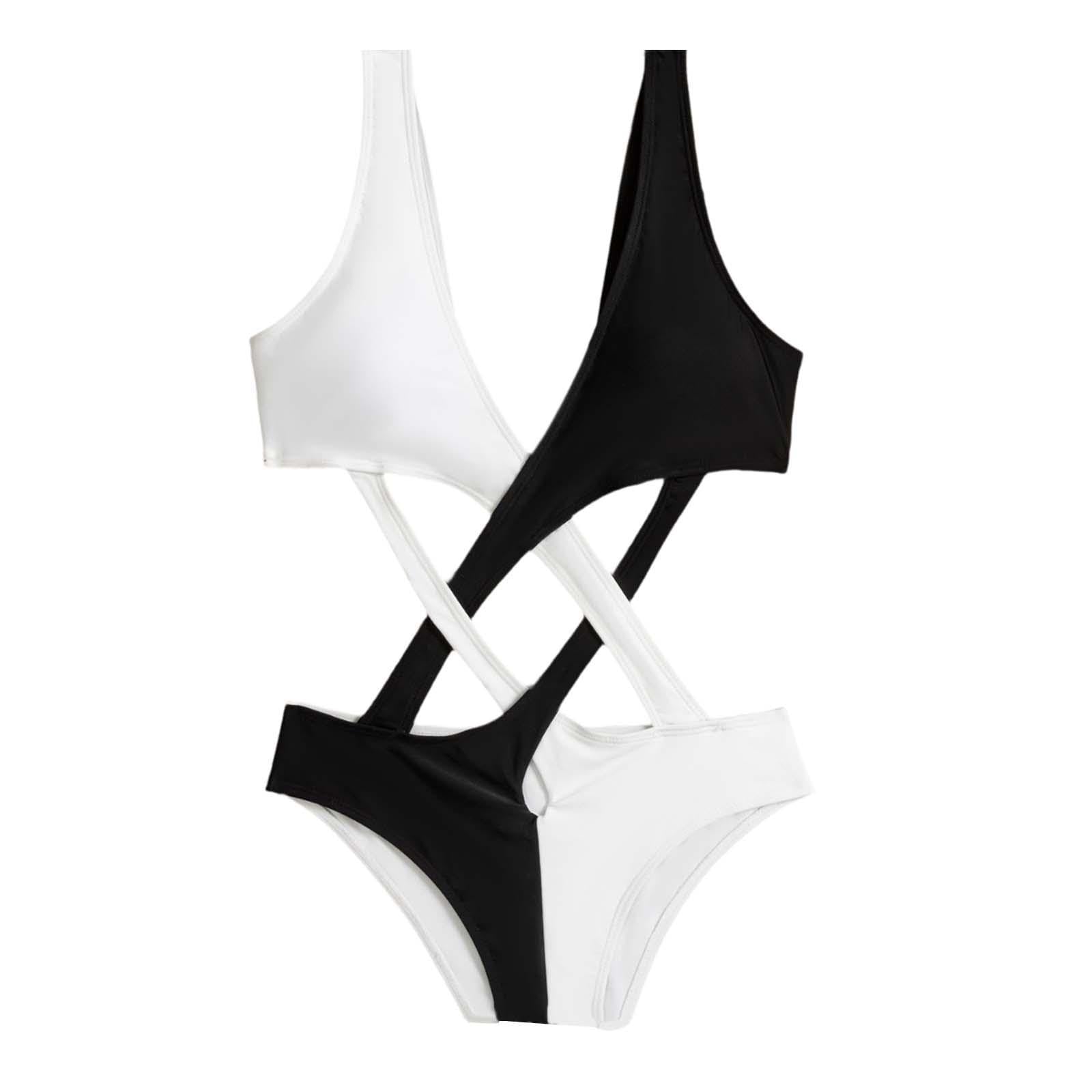 Women Monokini V Neck Swimming Costume Bikini Top For Travel Beach Swim Pool S | Womens Clothing | Swimwear-image-25