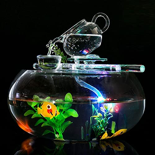 Miniatura 5 de Pecera,Pecera De Acuario, Adornos Creativos For Escritorio De Oficina Y Hogar, Pecera Ornamental, Pecera De Vidrio Redonda, Decoración, Adornos Pequeños, Sin Cambio De Agua, Pecera De Acuario