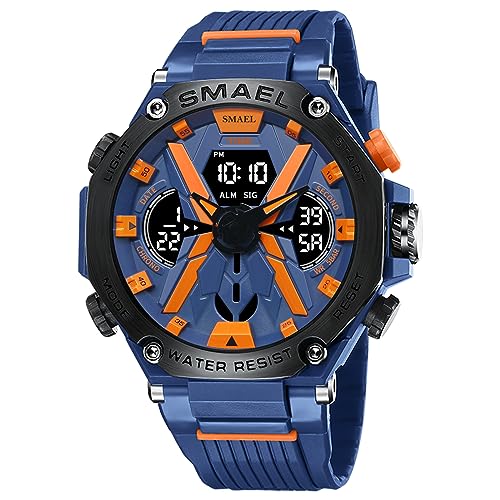 KXAITO Mens Watches Sports Outdoor Waterproof Military Watch Date Multi Function Tactics LED Face Alarm Stopwatch for Men 8087, 8087 Blue, Large, Military (B0CCDZR6KG) Amazon Price History, Amazon Price Tracker
