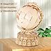 MIEBELY 3D Puzzles for Adults, Illuminated World Globe for Adult with Stand, 3D Wood Music Box Puzzle with Space Projector for Adult, Create Hobbies Craft Building Model Kit Gifts for Kid Boys Girls