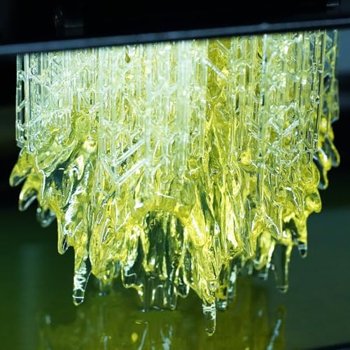 Image of 3D Printer Resin, 16K High Transparent Resin, High Precision & Clear 3D Printing Photopolymer Resin, 405nm Fast UV-Curing Resin for LCD /DLP /MSLA 3D Printer, Clear Yellow 1000g