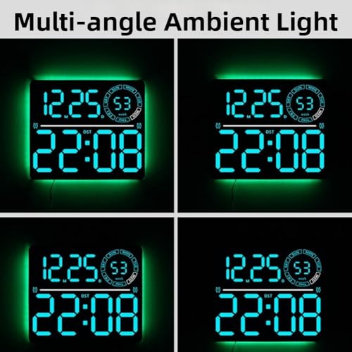 Horloge murale LED RVB grand affichage électronique calendrier perpétuel