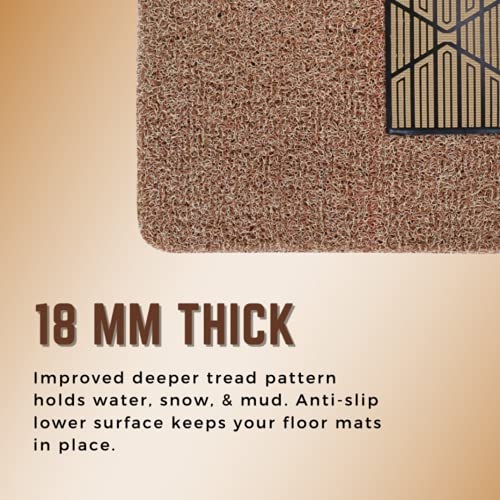 Image of Suzec Anti Skid Curly Car Foot Mats 18mm (Beige Brown) for Mercedes-Benz E-Class (Model: Grass-Bg /BRWN MERC-E-Class)