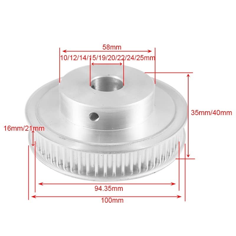 HTD5M Zahnriemenscheibe – 12 Zähne, 21 Mm Breite, Aluminium – Für Schrittmotor, Von Propulley