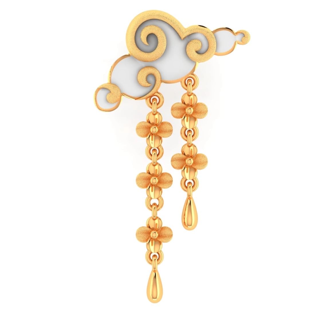 p.c. chandra jewellers 14KT(585) Cloud Bloom Gold Pendant – Floral Tassel Drop Design (1.1 gm Gold) | Gift for Women and Girls | With Certificate of Authenticity and 916 Hallmark Stamp-picture-10