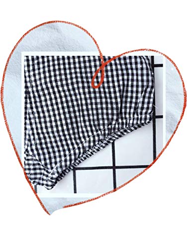 Looly Unisex Baby Girls Boys 3 Pack Cotton Linen Blend Bloomer Shorts (80 (9-12Month), Black, Grid, Stripe) #TOP4