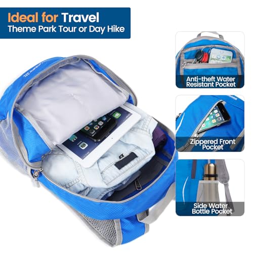 Image of ZOMAKE Ultra Lightweight Packable Backpack 25L, Foldable Hiking Backpacks Water Resistant Small Folding Daypack for Travel(Dark Blue-NEW)