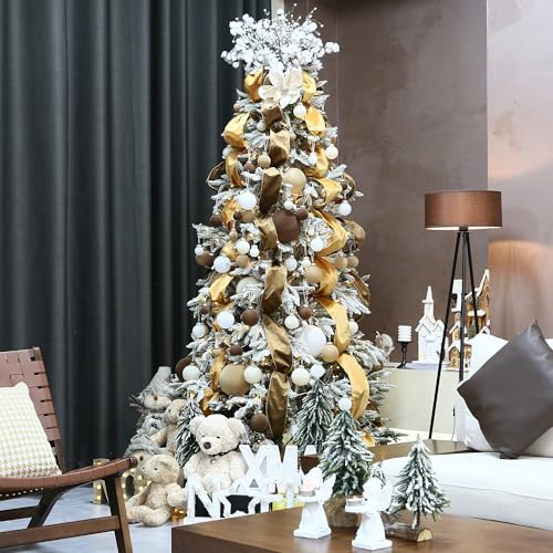 Sea Team 32er-Pack Samt Weihnachtskugeln Verschiedene Größen Braun – Ansicht 2