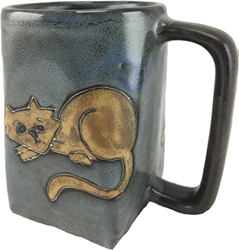 Taza MARA Stoneware 12 Oz Azul con Gato miniatura 2
