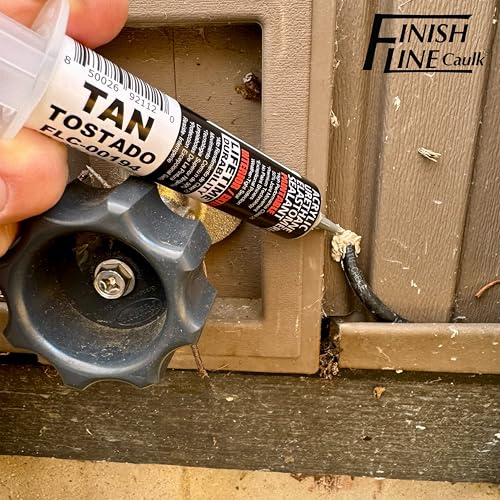 Image of Acrylic Urethane Elastomeric Sealant - Pre-Filled Precision Caulk Gun - Tan - 3-Pack - Flexible & Durable Sealant for Trim, Baseboards, and Small Cracks