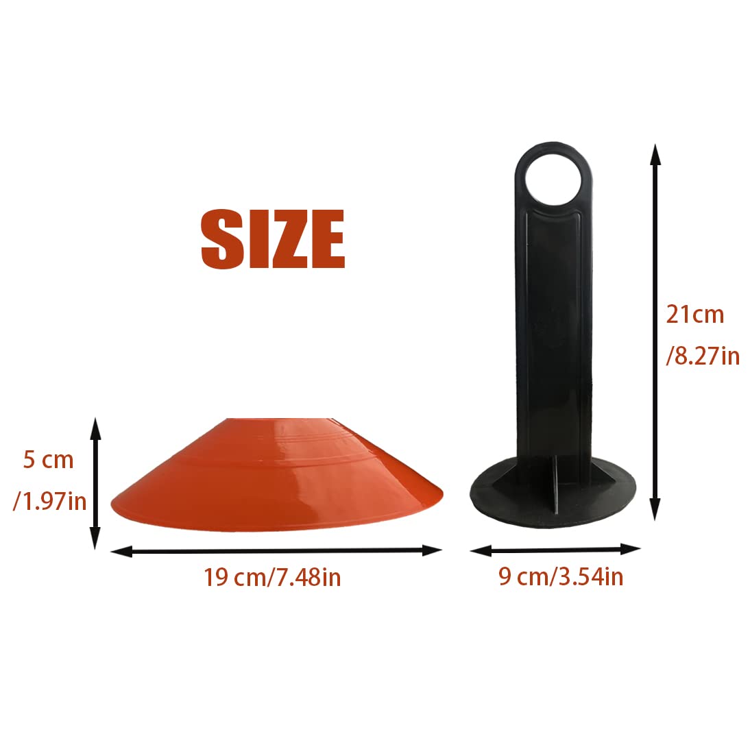 Vertent Football Cones (Set Of 50) – Agility Football Cones With Carry Bag And Cone Holder, Perfect For Football And Sports, Training Cones, Sports Cones, Football Cones Training Set, Multisport Cones