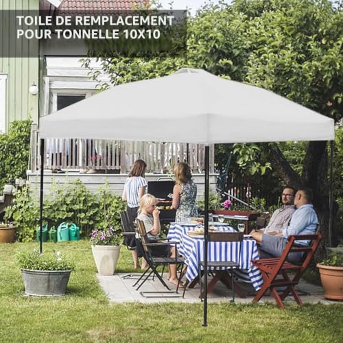 lyrlody Toit de Remplacement pour Tonnelle de Jardin 3x3m, Tonnelle Pliante Étanche, Stable, Beige, 4 Coins – vue 2