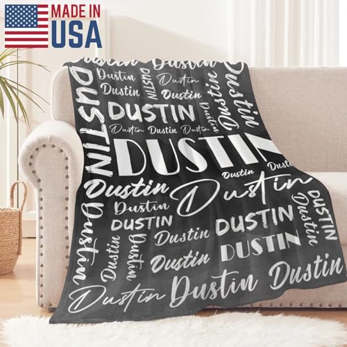 Name Blanket Personalized Name Blanket Customized Blanket with Name Text for Adult Kid Birthday Christmas Mothers Fathers Valentines Day Gift