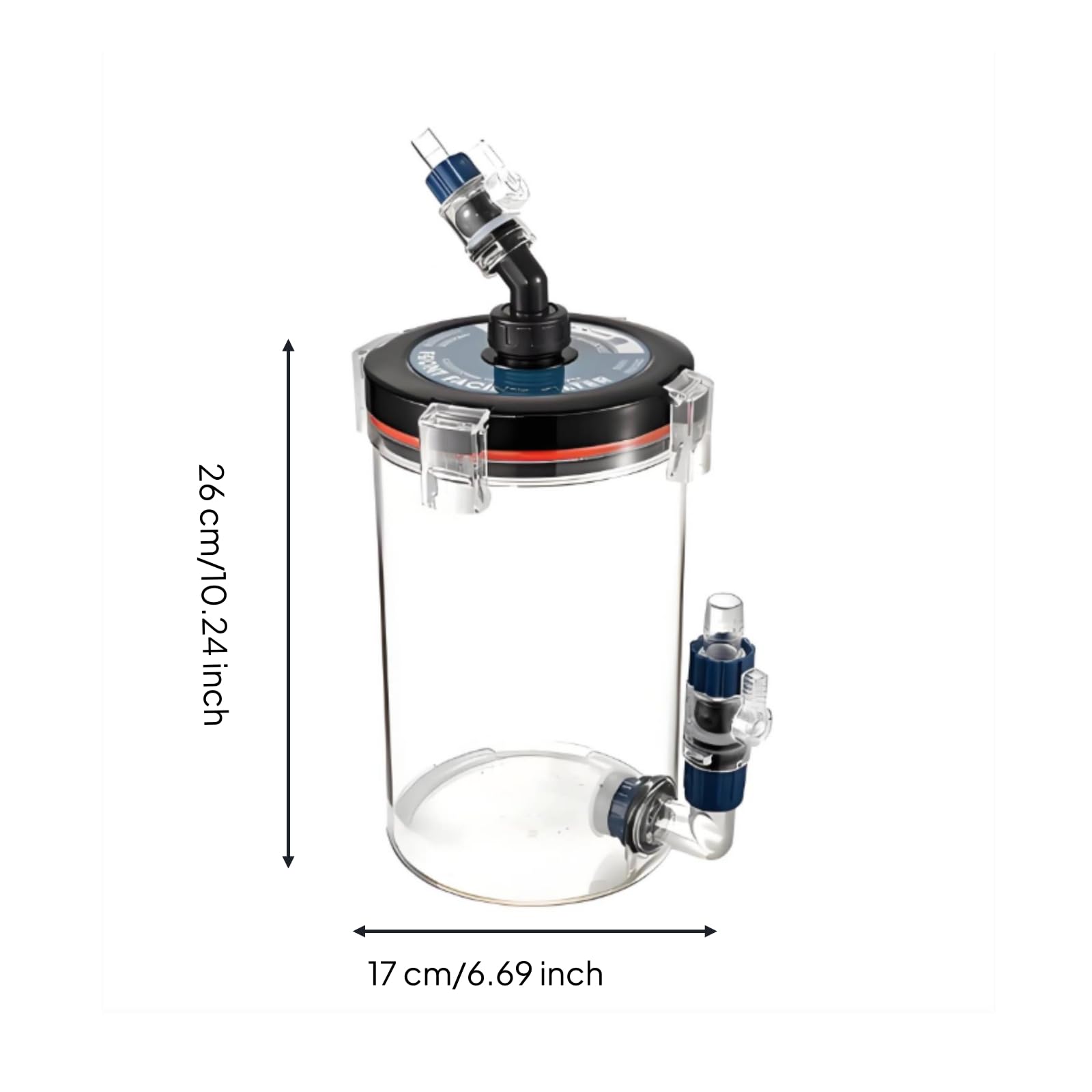 Préfiltre D'aquarium Transparent Préfiltre avec Mousse Filtrante Biologique Canister Filtration pour Aquariophiles, Pré-Filtre Modèle C-240C/20 avec Connecteur