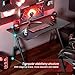 HLDIRECT 40 Inch Gaming Desk, Small Computer Gaming Desk Table with Cable Management, Ergonomic A Shape Modern Carbon Fiber Gamer Table Pc Workstation Home Office Desks for Small Space, Black